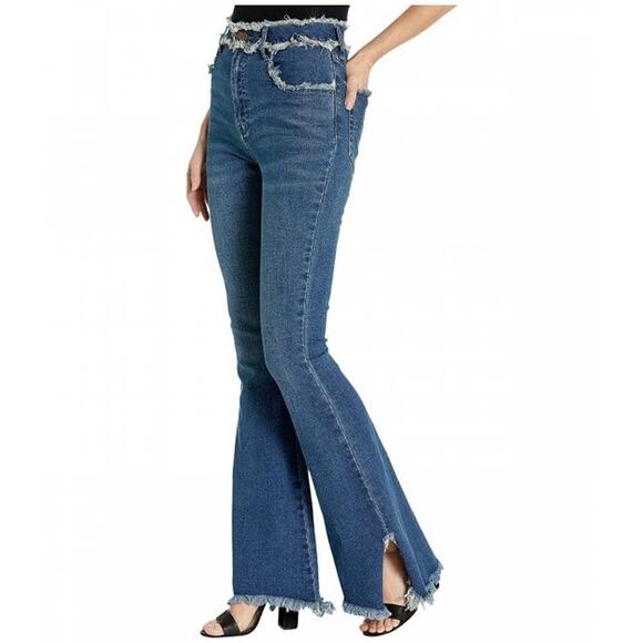 Show Me Your Mumu Austin High Waist Flare Jeans Lakeside Size 29 - Picture 13 of 14